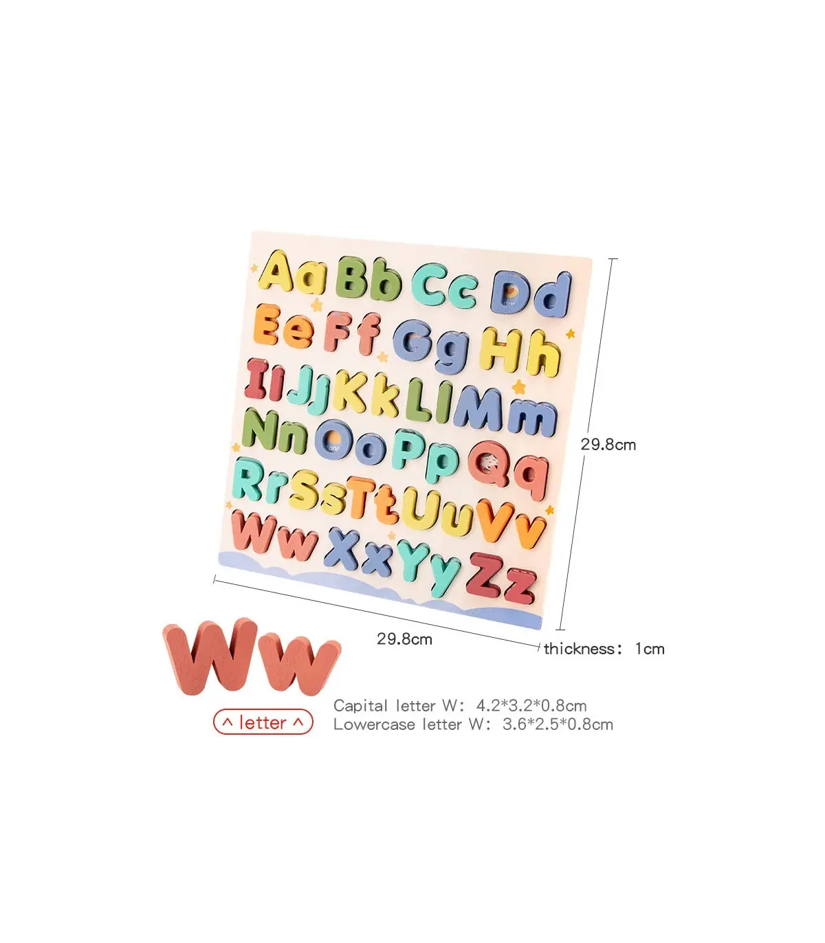 [NB200C1] Puzzle éducatif Abc en bois, boîtier supérieur et boîtier inférieur, lettres pour cad