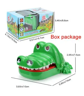 [With box] Dents de crocodile mordant les doigts, jeu de main, jouets drôles pour enfants et ad