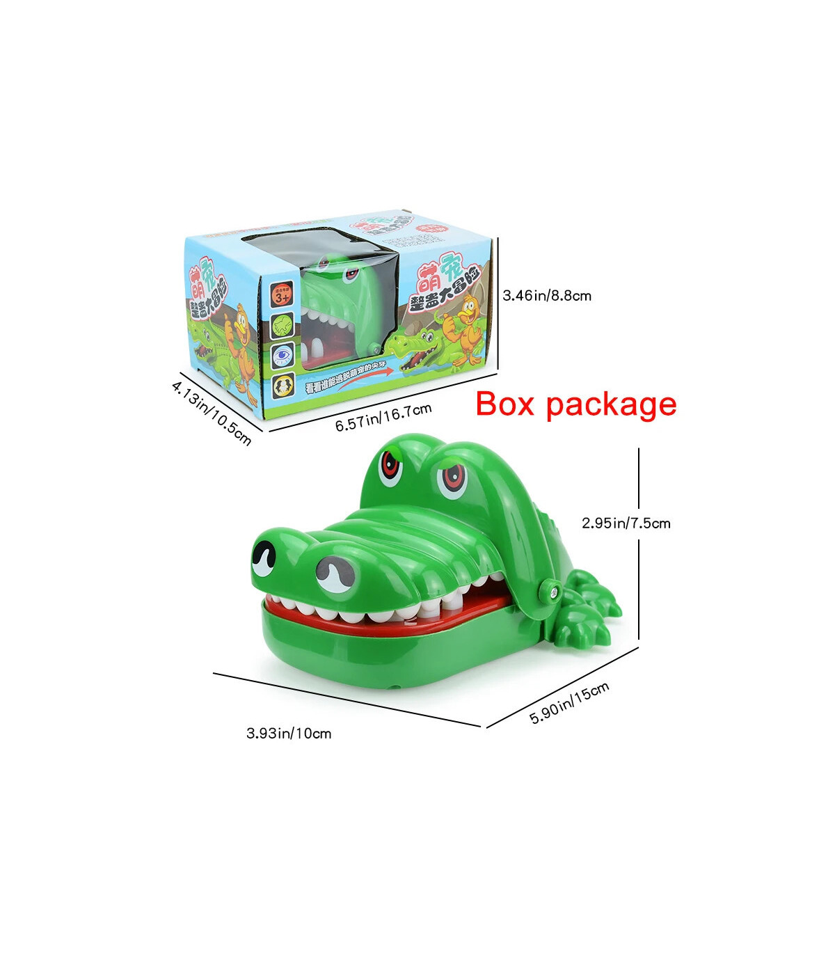 [With box] Dents de crocodile mordant les doigts, jeu de main, jouets drôles pour enfants et ad