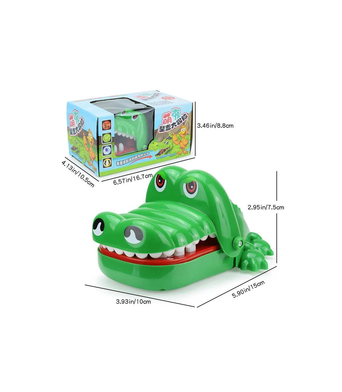 [With box] Dents de crocodile mordant les doigts, jeu de main, jouets drôles pour enfants et ad