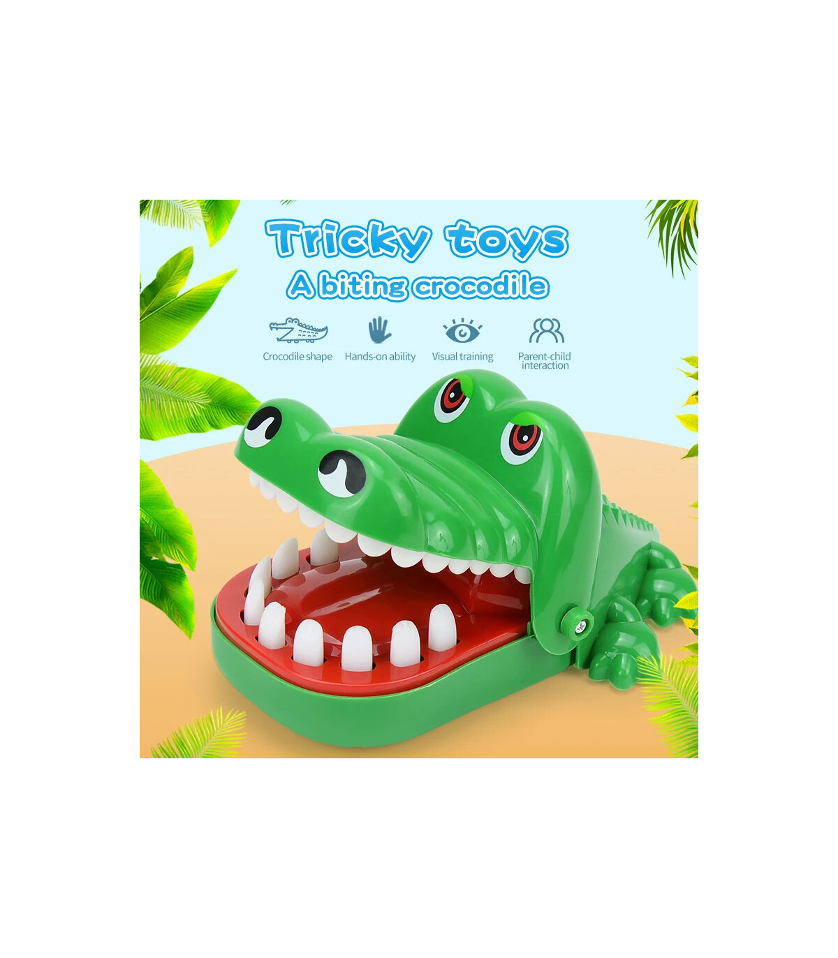 [No box] Dents de crocodile mordant les doigts, jeu de main, jouets drôles pour enfants et adul