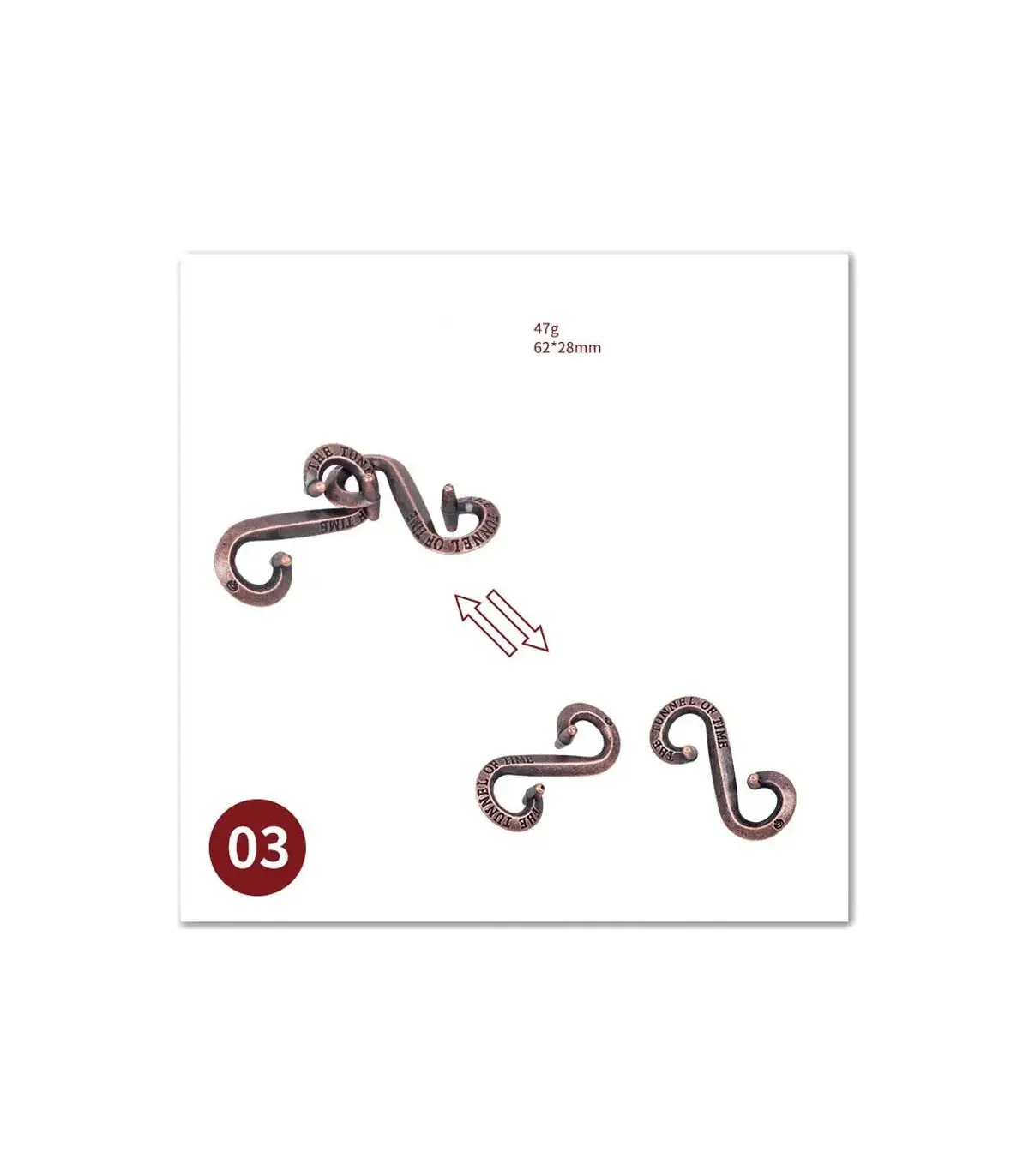 [03 S Lock] No1-39 Puzzle débloquant jouets classique IQ métal casse-tête magique déroutant Puz