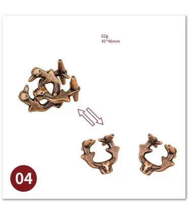 [04 Ox Head Lock] No1-39 Puzzle débloquant jouets classique IQ métal casse-tête magique dérouta