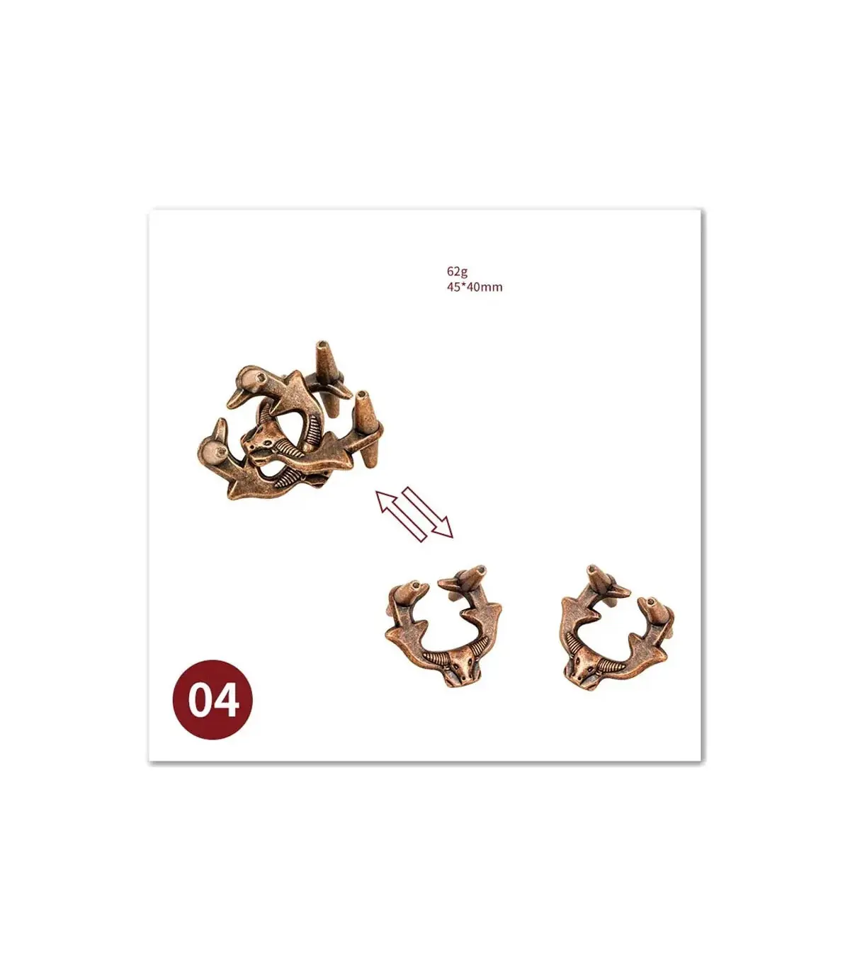 [04 Ox Head Lock] No1-39 Puzzle débloquant jouets classique IQ métal casse-tête magique dérouta