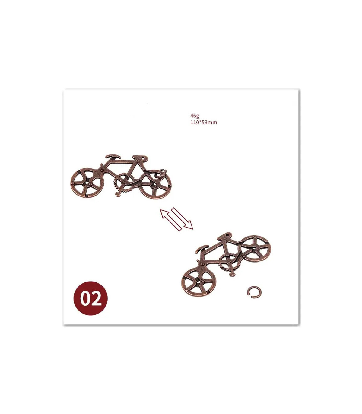 [02 Bike Lock] No1-39 Puzzle débloquant jouets classique IQ métal casse-tête magique déroutant 