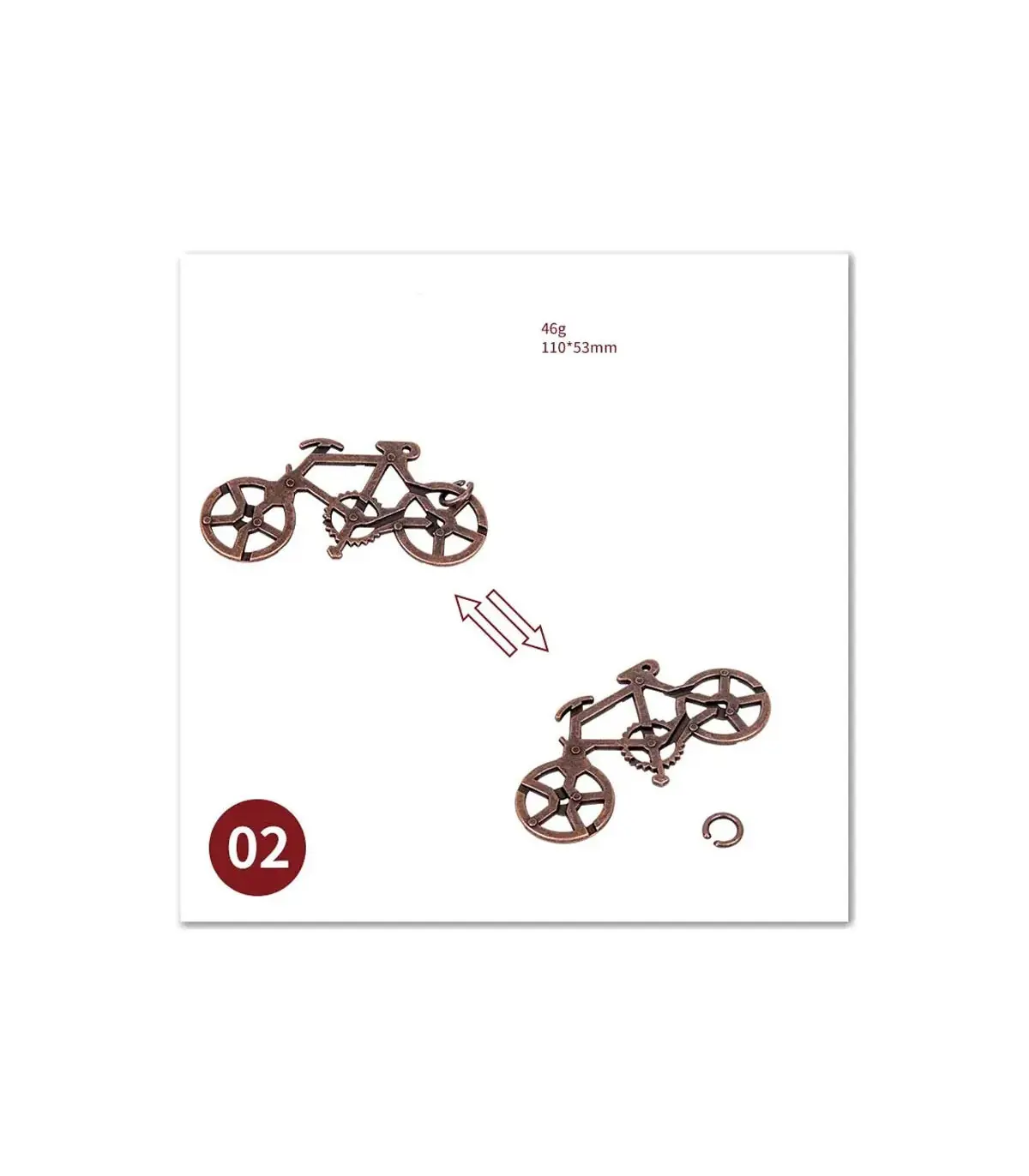 [02 Bike Lock] No1-39 Puzzle débloquant jouets classique IQ métal casse-tête magique déroutant 