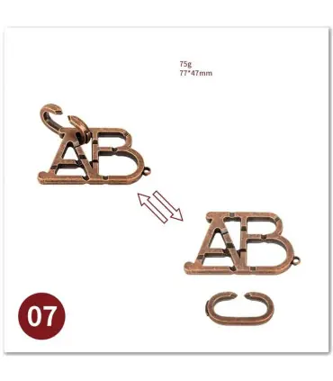 [07 ABC Lock] No1-39 Puzzle débloquant jouets classique IQ métal casse-tête magique déroutant P