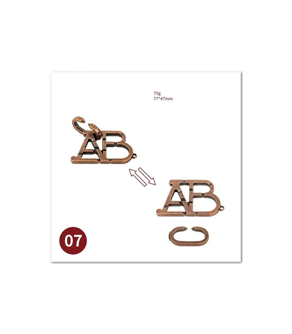 [07 ABC Lock] No1-39 Puzzle débloquant jouets classique IQ métal casse-tête magique déroutant P