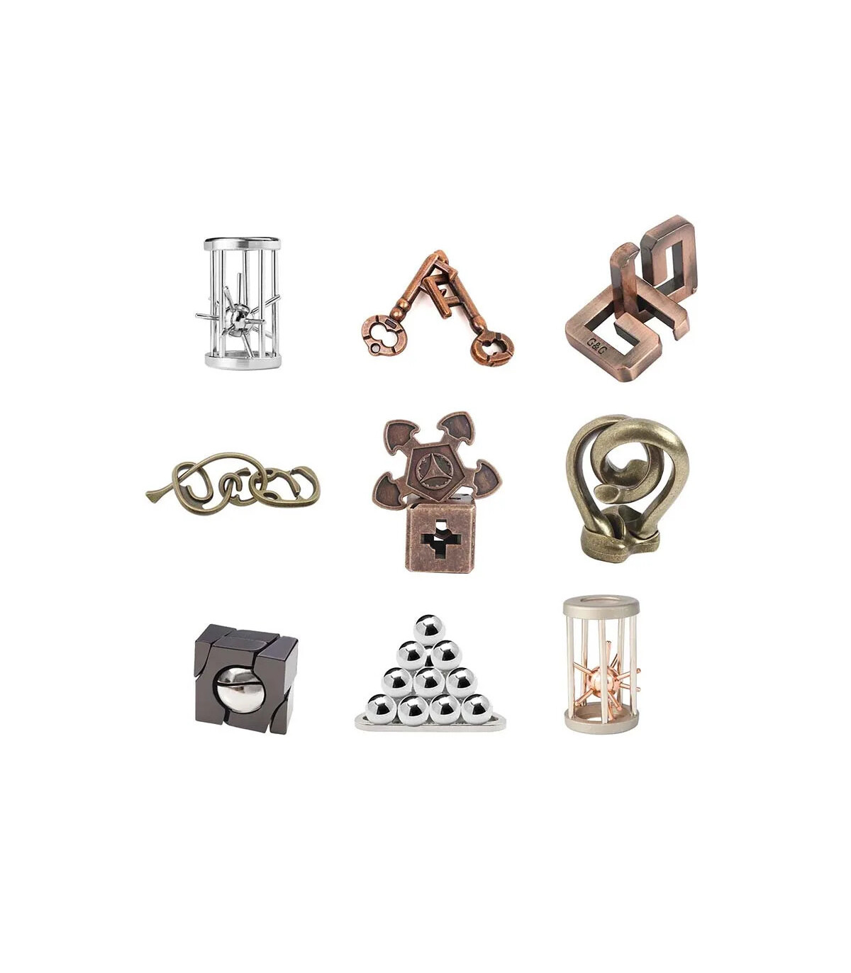 [07 ABC Lock] No1-39 Puzzle débloquant jouets classique IQ métal casse-tête magique déroutant P