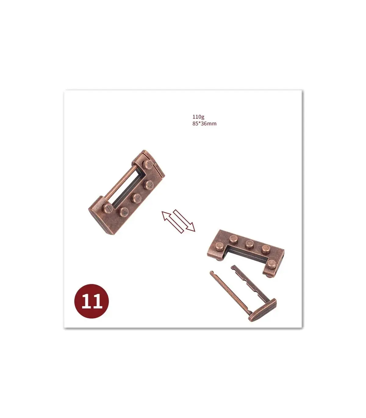 [11 Gudong Lock] No1-39 Puzzle débloquant jouets classique IQ métal casse-tête magique déroutan