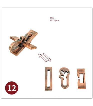 [12 Yang Qin Lock] No1-39 Puzzle débloquant jouets classique IQ métal casse-tête magique dérout