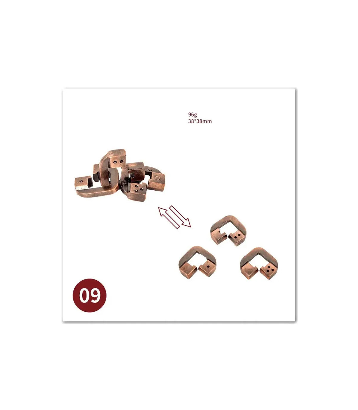 [09 Brother Lock] No1-39 Puzzle débloquant jouets classique IQ métal casse-tête magique dérouta