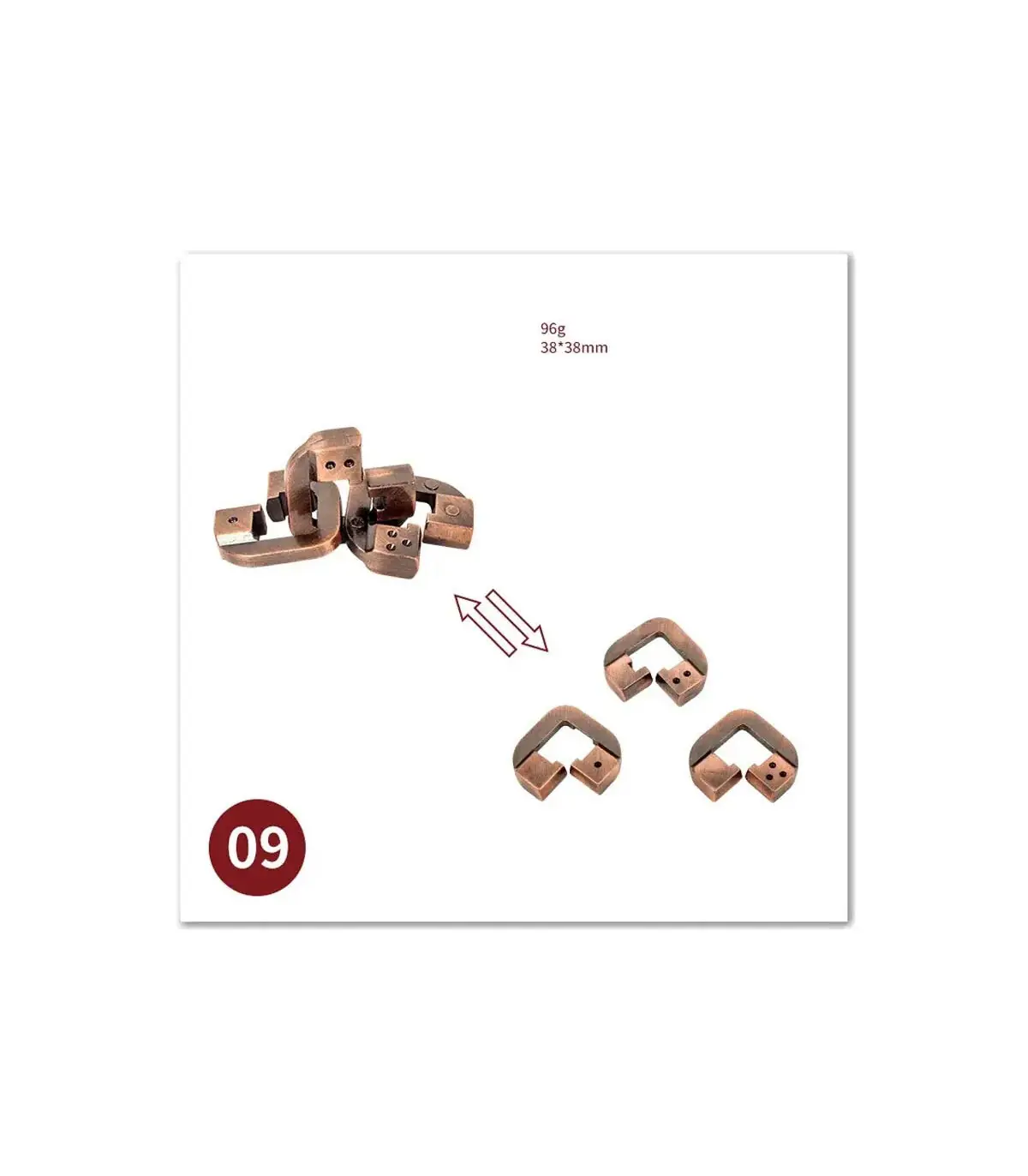 [09 Brother Lock] No1-39 Puzzle débloquant jouets classique IQ métal casse-tête magique dérouta