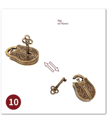[10 Shen Li Lock] No1-39 Puzzle débloquant jouets classique IQ métal casse-tête magique dérouta