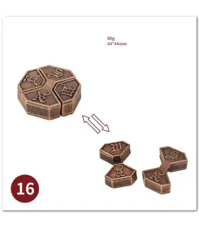 [16 Bagua Lock] No1-39 Puzzle débloquant jouets classique IQ métal casse-tête magique déroutant