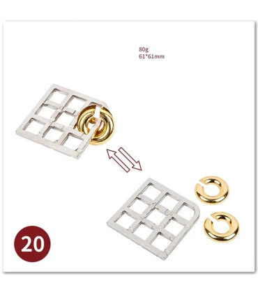 [16 Bagua Lock] No1-39 Puzzle débloquant jouets classique IQ métal casse-tête magique déroutant