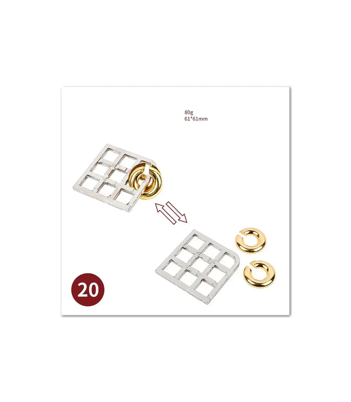 [14 Chinese Knot Gold] No1-39 Puzzle débloquant jouets classique IQ métal casse-tête magique dé