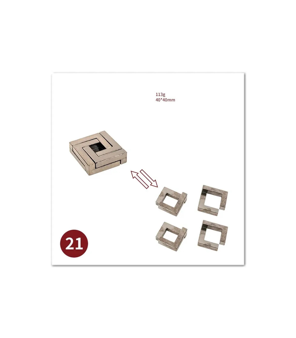 [14 Chinese Knot Gold] No1-39 Puzzle débloquant jouets classique IQ métal casse-tête magique dé