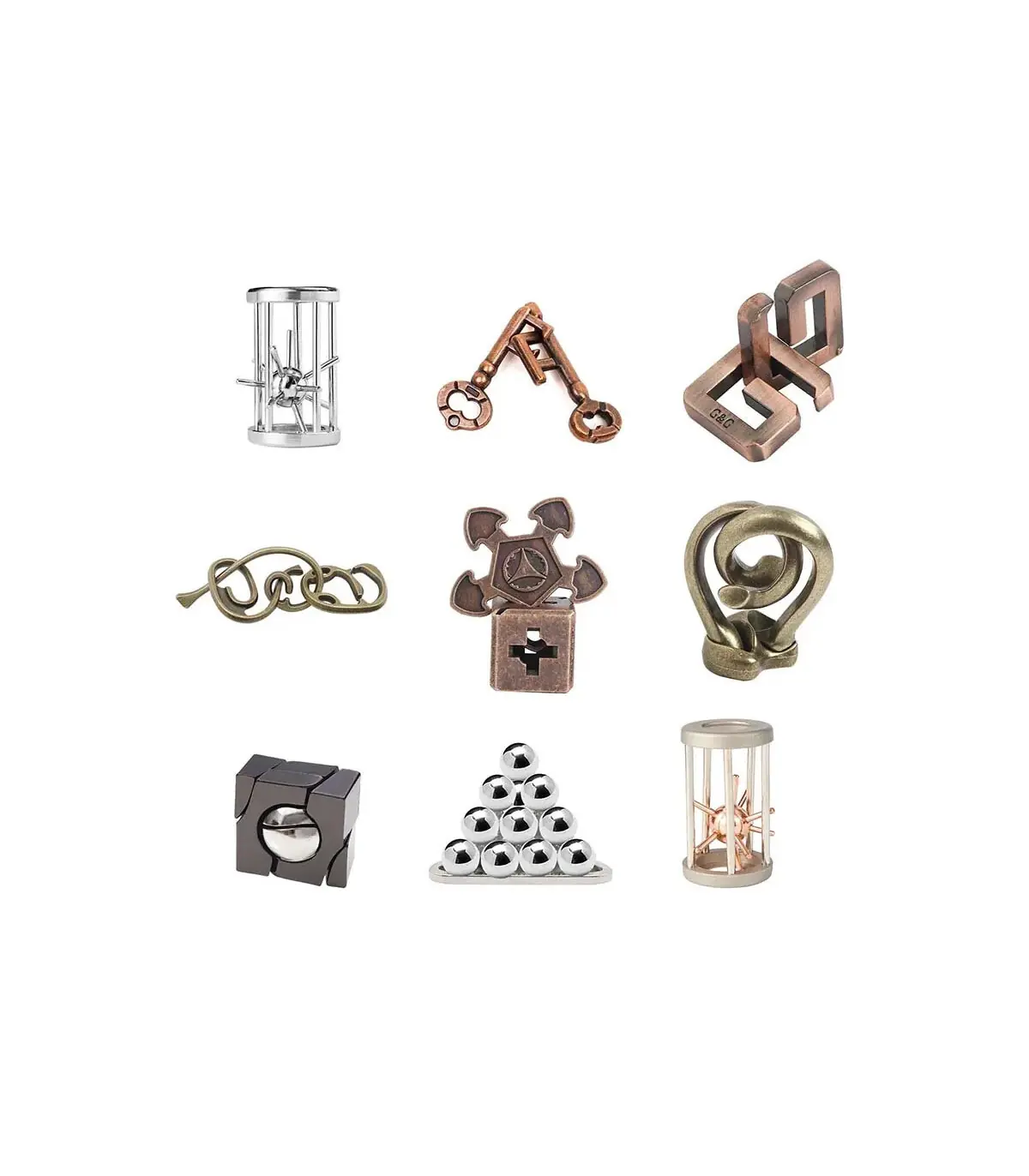 [20 Tian Zi Lock] No1-39 Puzzle débloquant jouets classique IQ métal casse-tête magique dérouta