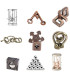 [17 Sting Cage Silver] No1-39 Puzzle débloquant jouets classique IQ métal casse-tête magique dé
