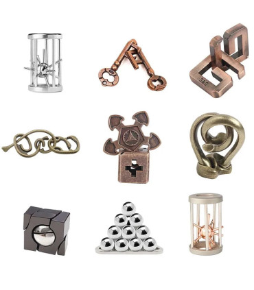 [17 Sting Cage Silver] No1-39 Puzzle débloquant jouets classique IQ métal casse-tête magique dé
