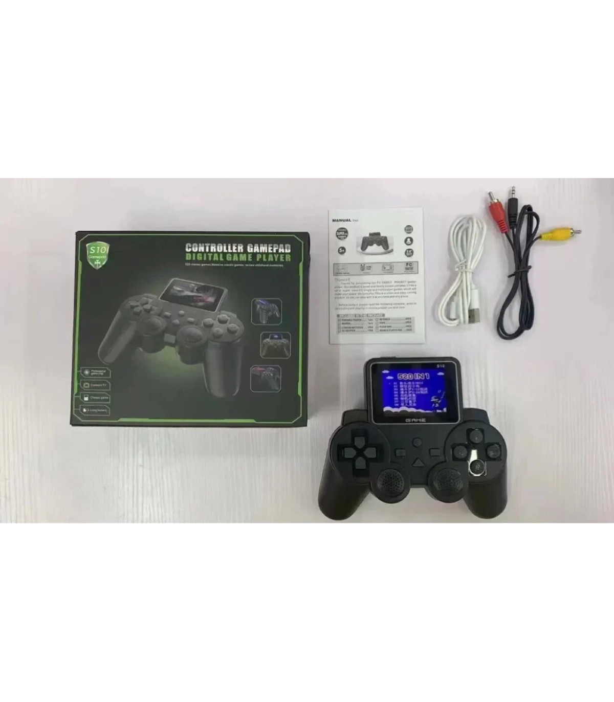 [Black] Console portable 520 jeux en 1, jeu rétro 8 bits, mode 2 joueurs, sortie TV AV, cadeau 