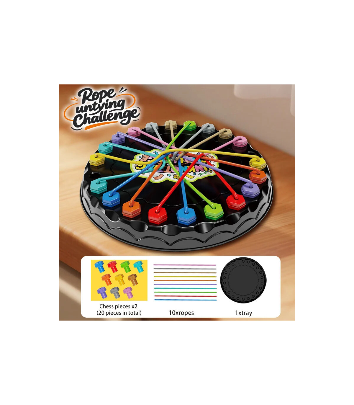 [1pcs] Puzzle de défi de résolution de corde, jouet intellectuel pour enfants, jeu d\'attache de