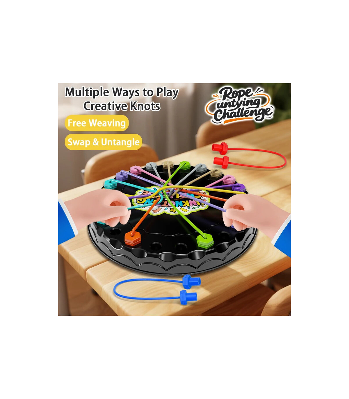 [1pcs] Puzzle de défi de résolution de corde, jouet intellectuel pour enfants, jeu d\'attache de