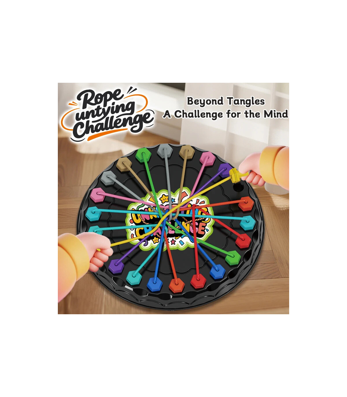 [1pcs] Puzzle de défi de résolution de corde, jouet intellectuel pour enfants, jeu d\'attache de