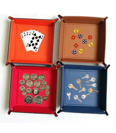 [Wine Red] Boîte à dés pliante pour jeu, solide, portable, à utiliser