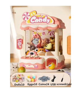 [33976-Pink] Mini Machine à griffes pour enfants, jouets, jeu à pièces de monnaie, prix de bric