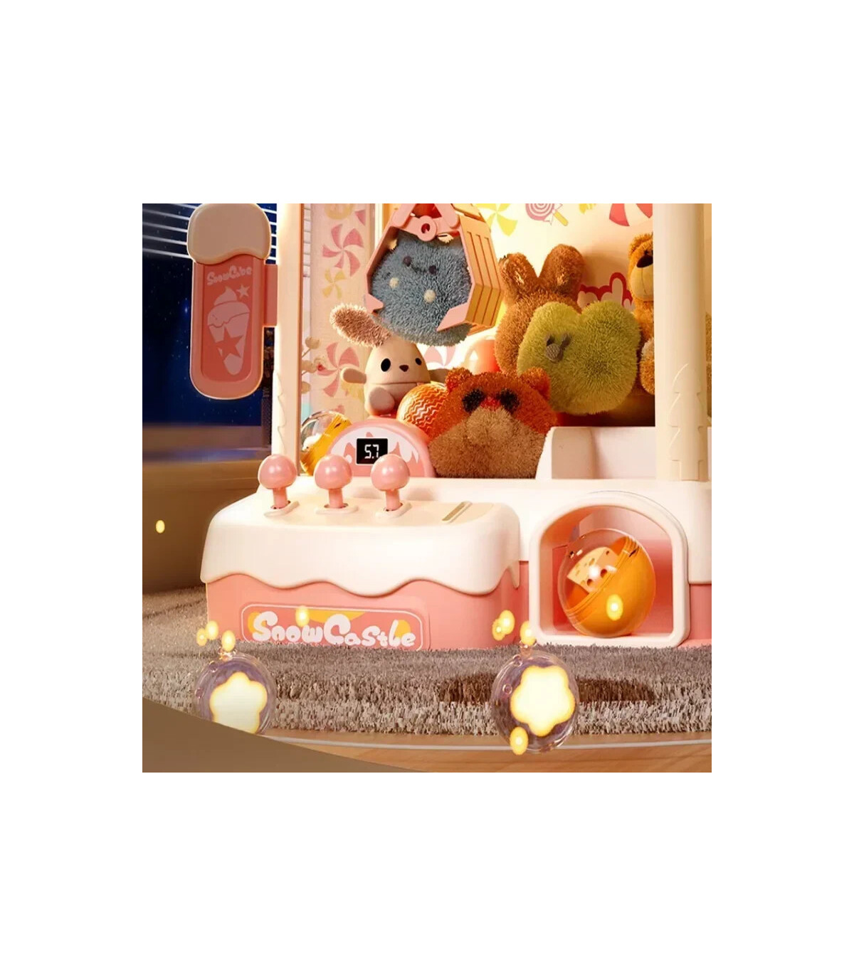 [33976-Pink] Mini Machine à griffes pour enfants, jouets, jeu à pièces de monnaie, prix de bric