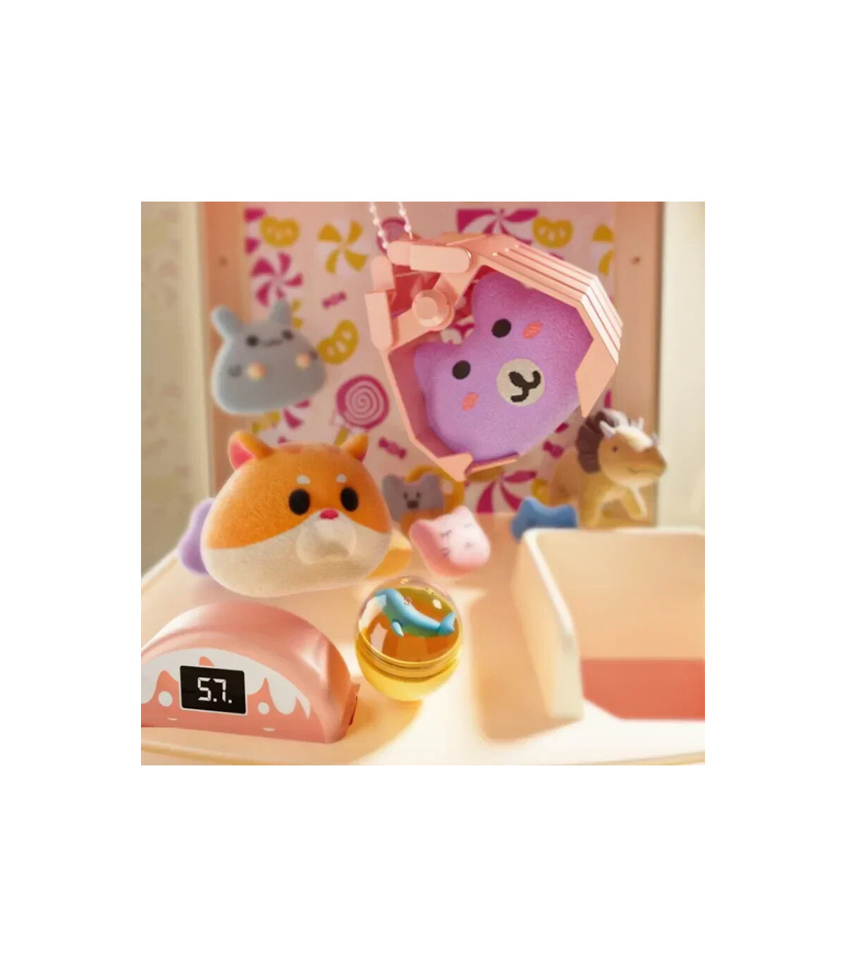 [33976-Pink] Mini Machine à griffes pour enfants, jouets, jeu à pièces de monnaie, prix de bric