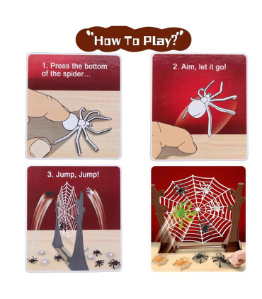[XL11701A] Jeu d\'araignée rebondissante pour enfants, jouets amusants pour fête de famille, ara