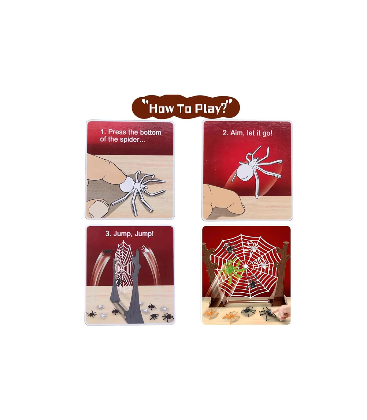 [XL11701A] Jeu d\'araignée rebondissante pour enfants, jouets amusants pour fête de famille, ara