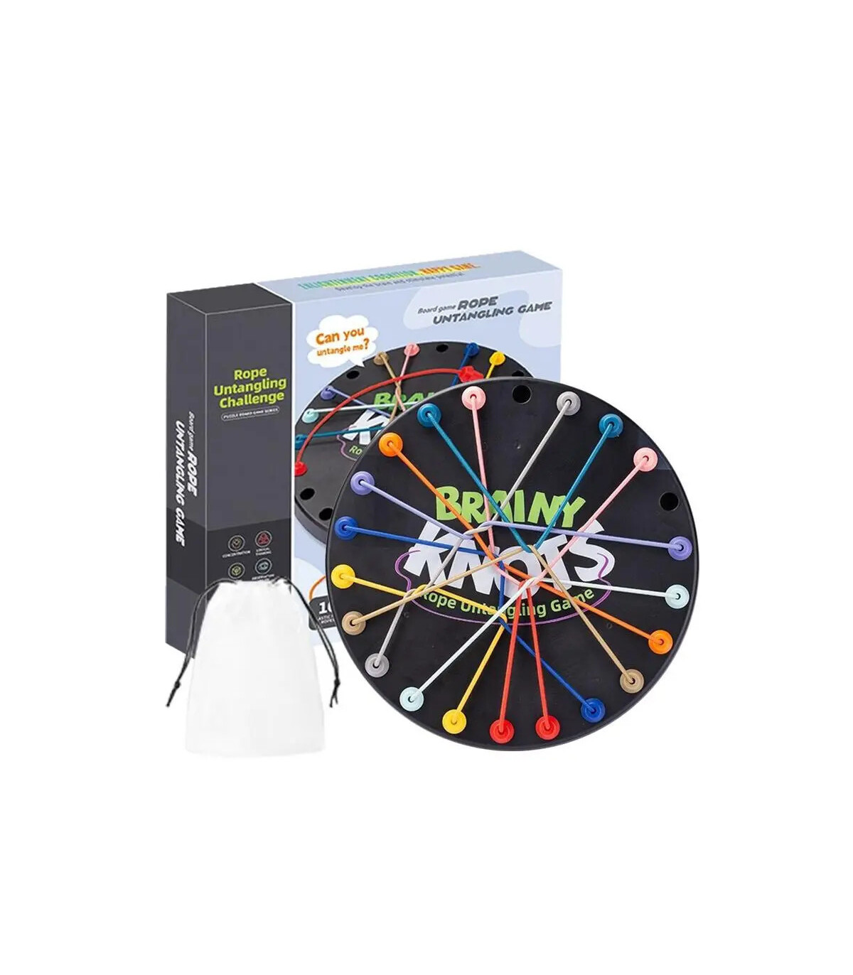 [As shown] Jouets éducatifs de défi de resserrement de corde, nœuds de corde pour enfants, jeu 