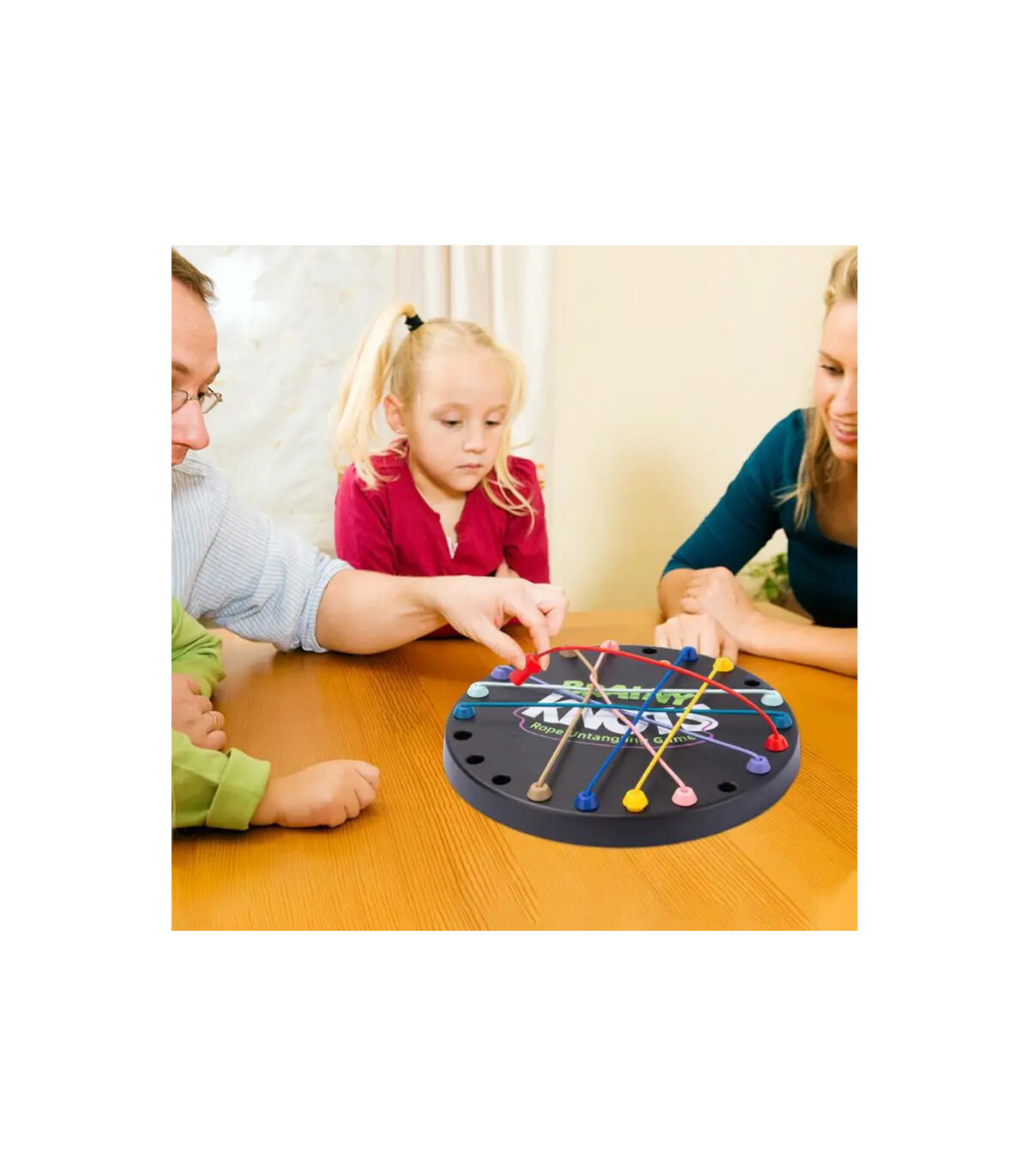 [As shown] Jouets éducatifs de défi de resserrement de corde, nœuds de corde pour enfants, jeu 