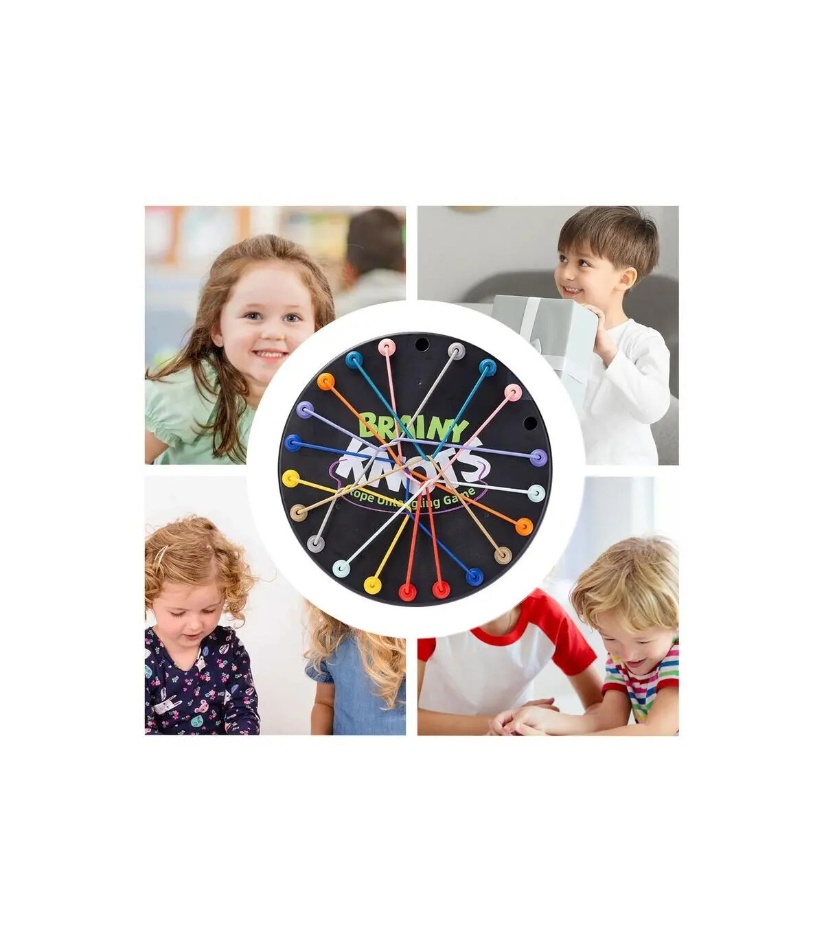 [As shown] Jouets éducatifs de défi de resserrement de corde, nœuds de corde pour enfants, jeu 