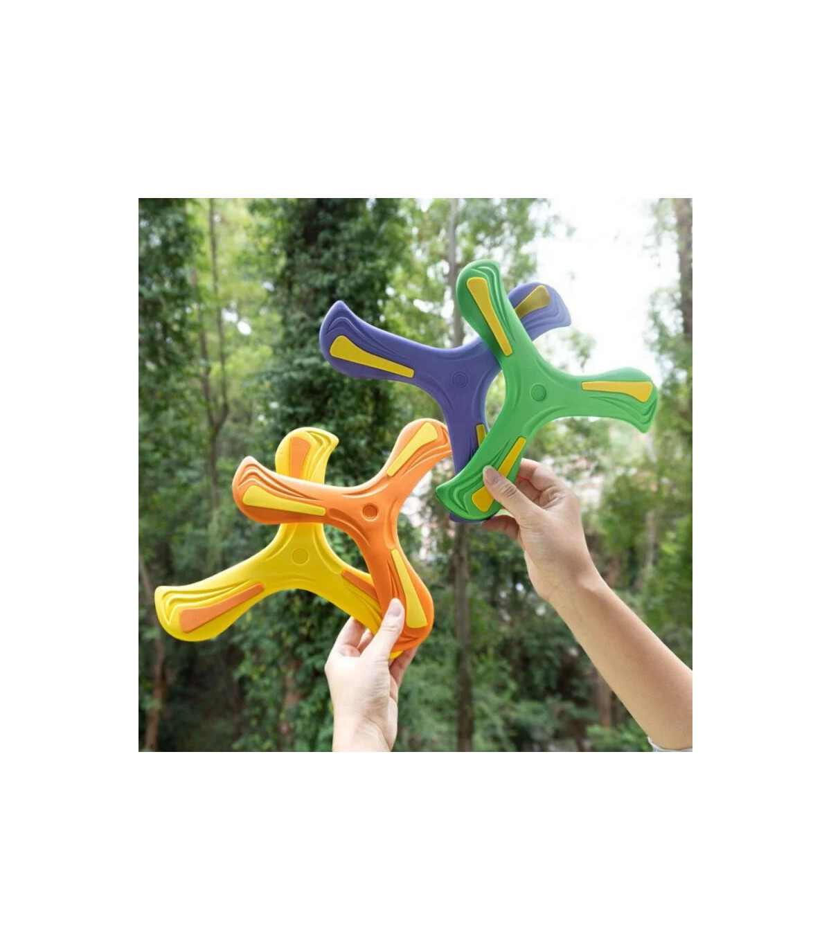 [1Pcs random] Jouet Boomerang doux pour enfants, croix à trois feuilles, disque volant en plein
