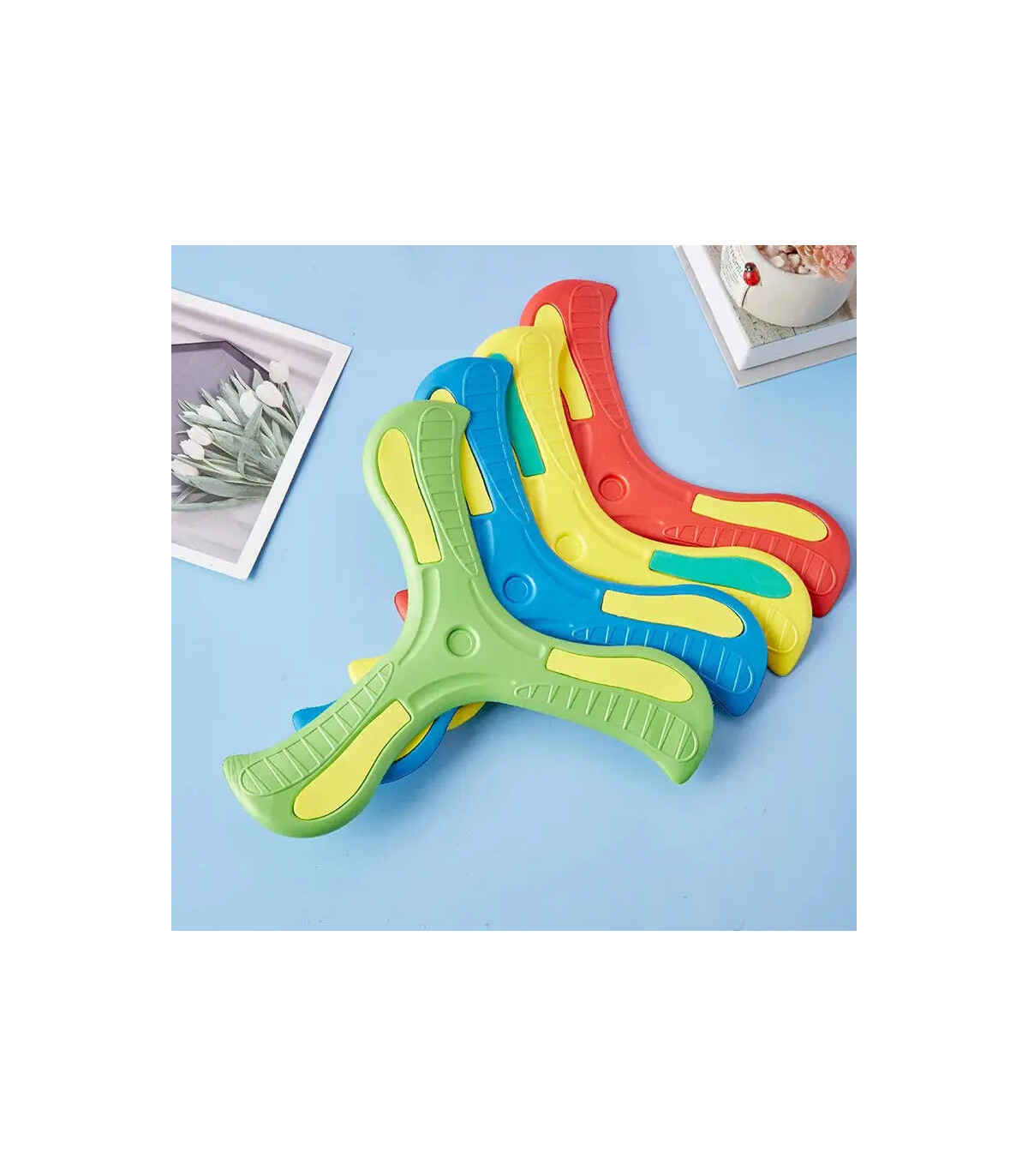 [1Pcs random] Jouet Boomerang doux pour enfants, croix à trois feuilles, disque volant en plein