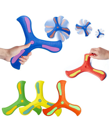 [1Pcs random] Jouet Boomerang doux pour enfants, croix à trois feuilles, disque volant en plein