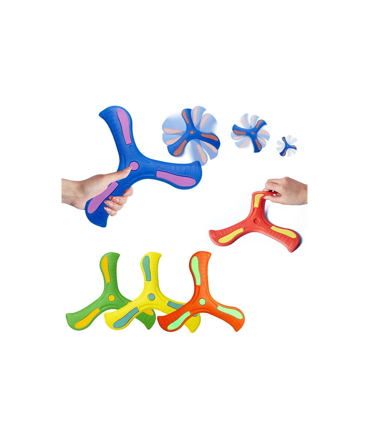 [1Pcs random] Jouet Boomerang doux pour enfants, croix à trois feuilles, disque volant en plein