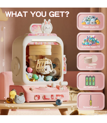 [Medium Pink] Machine à griffes télécommandée, machine de jeu de poupée à clip, jouet de poupée