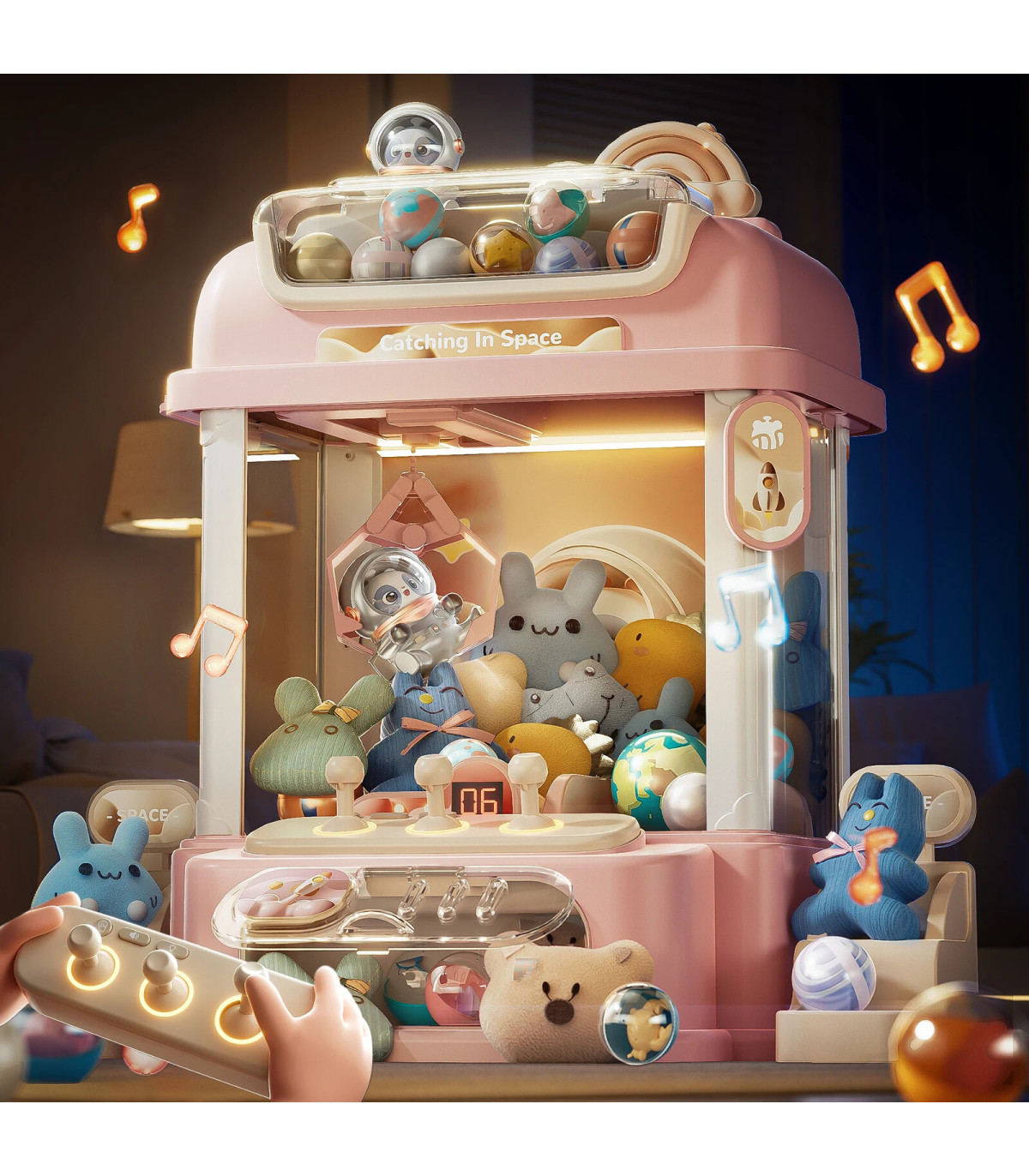 [Medium Pink] Machine à griffes télécommandée, machine de jeu de poupée à clip, jouet de poupée