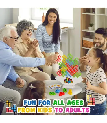 [32 Pcs] Puzzles Tetra Tower Fun Balance blocs de construction empilables jeu de société pour e