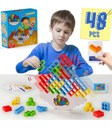 [32 Pcs] Puzzles Tetra Tower Fun Balance blocs de construction empilables jeu de société pour e