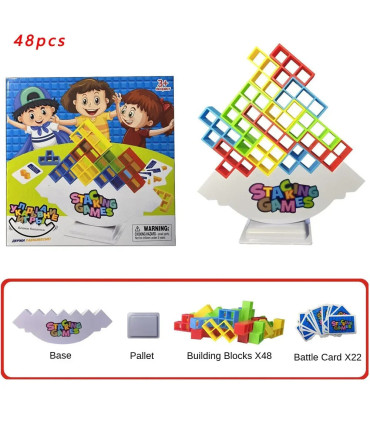 [48 Pcs] Puzzles Tetra Tower Fun Balance blocs de construction empilables jeu de société pour e