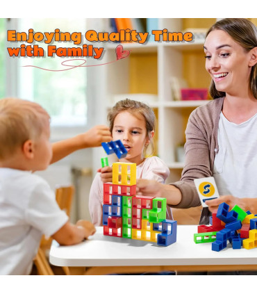 [48 Pcs] Puzzles Tetra Tower Fun Balance blocs de construction empilables jeu de société pour e