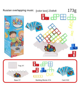 [16 Pcs] Puzzles Tetra Tower Fun Balance blocs de construction empilables jeu de société pour e
