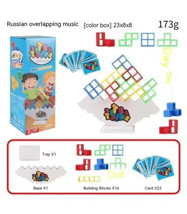 [16 Pcs] Puzzles Tetra Tower Fun Balance blocs de construction empilables jeu de société pour e